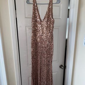 Long Rose Gold Dress